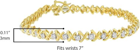 Yellow Plated Sterling Silver X Link Diamond Bracelet (1cttw, H-I color, I3 clarity) in Kuwait