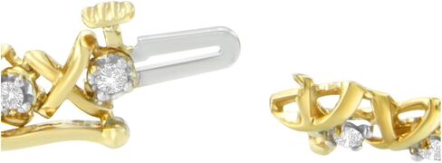 Yellow Plated Sterling Silver X Link Diamond Bracelet (1cttw, H-I color, I3 clarity) in Kuwait