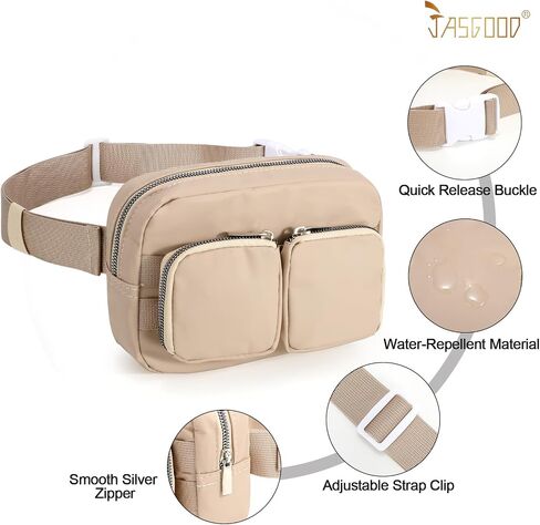 JASGOOD Women Small Crossbody Bags Fashion Designer Waist Purse Mini Sling Fanny Chest Pack Black in Saudi Arabia