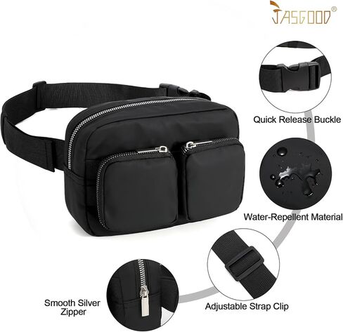 JASGOOD Women Small Crossbody Bags Fashion Designer Waist Purse Mini Sling Fanny Chest Pack Black in Saudi Arabia