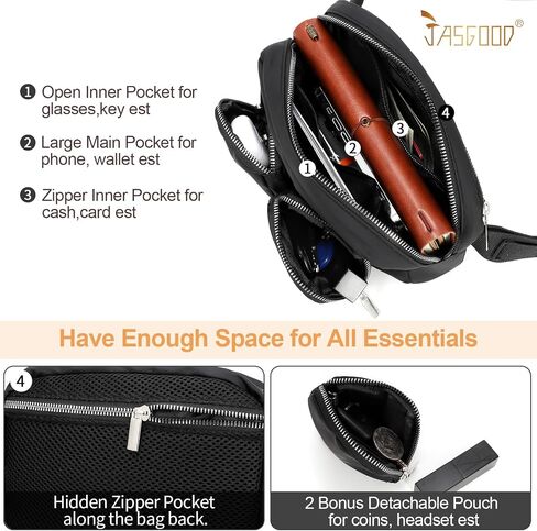 JASGOOD Women Small Crossbody Bags Fashion Designer Waist Purse Mini Sling Fanny Chest Pack Black in Saudi Arabia