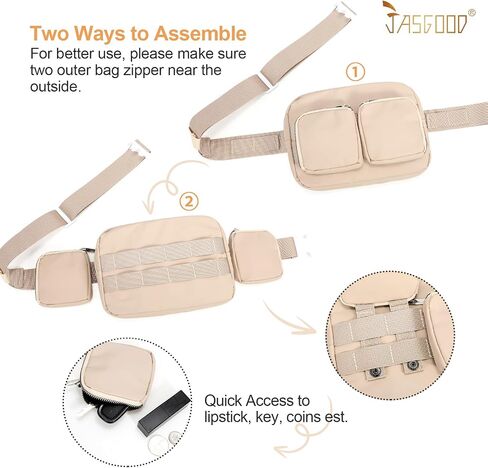 JASGOOD Women Small Crossbody Bags Fashion Designer Waist Purse Mini Sling Fanny Chest Pack Black in Saudi Arabia