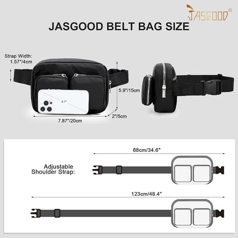 JASGOOD Women Small Crossbody Bags Fashion Designer Waist Purse Mini Sling Fanny Chest Pack Black in Saudi Arabia