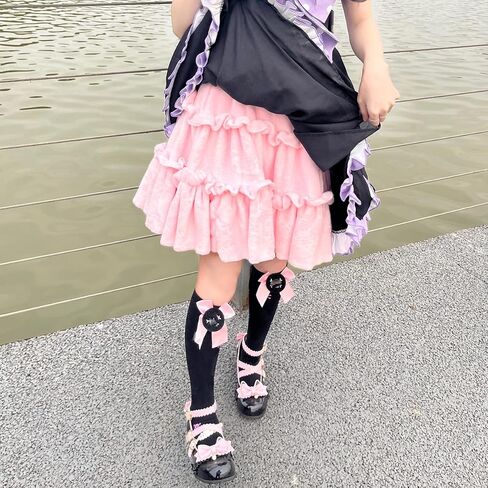 Teen Girls Cozy Soft Plush Cute Mini Skirts for Autumn Winter Japanese Style Lolita Ruffle Hem Sweet Petticoat Skirt in Saudi Arabia