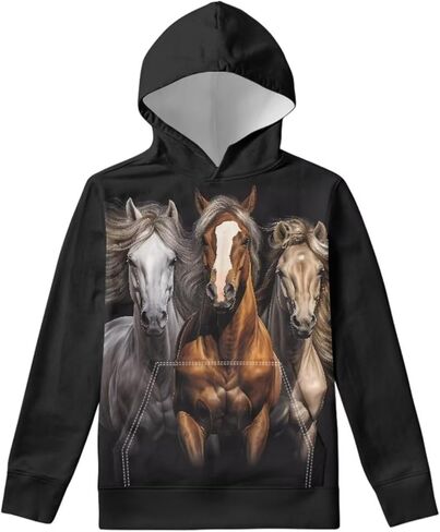 ZFRXIGN Hoodies Youth for Girls Boys Kids 6-16 Years Long Sleeve Hooded Sweatshirt with Pockets Teenage in Kuwait