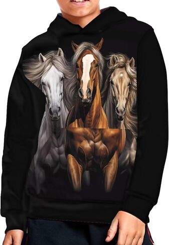 ZFRXIGN Hoodies Youth for Girls Boys Kids 6-16 Years Long Sleeve Hooded Sweatshirt with Pockets Teenage in Kuwait