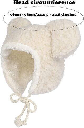 WXOIEOD Women Plush Bear Hat, Super Soft Warm Hat with Big Ear Flaps, Cute Winter Warm Floppy Ear Beanie Cap for Unisex Adults Girls Halloween Cosplay Christmas Party Beige, Beige, One size in Saudi Arabia