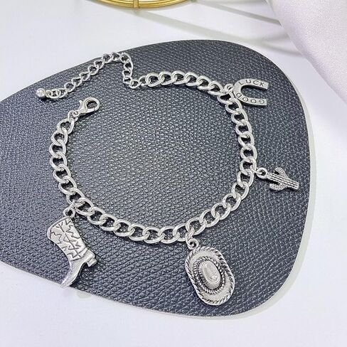 تشانغ تألق الغربية كاوبوي سوار متعدد الطبقات جلدية بوهو متعدد الطبقات خمر راعية البقر قبعة الأحذية أساور للنساء الرجال الغرب عطلة حزب مجوهرات هدايا in Kuwait