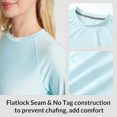BALEAF Women's Long Sleeve Rash Guard Swim Shirt UPF 50+ Sun Protection Rashguard Lightweight Swimsuits Top in Saudi Arabia