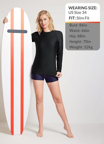 BALEAF Women's Long Sleeve Rash Guard Swim Shirt UPF 50+ Sun Protection Rashguard Lightweight Swimsuits Top in Saudi Arabia
