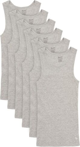 متشرد. قميص داخلي للأولاد من Equipment - عبوة من 6 قطع قميص بدون أكمام مضلع قطن 100% (2T-XL) in Kuwait