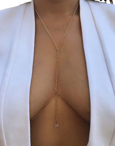 الطبقات حجر الراين الجسم سلسلة مثير الجسم سلسلة كروس بيكيني الصدرية البطن الخصر سلسلة قلادة الشاطئ الجسم قلادة مجوهرات للنساء in Kuwait