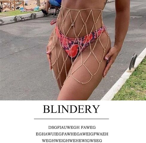 حجر الراين الجسم سلسلة مجوهرات بيكيني سلسلة التنانير مثير الجسم مجوهرات الذهب المنسوجة الهذيان ملهى ليلي حزب البطن سلسلة للنساء in Kuwait