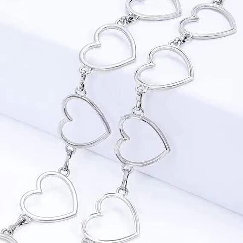 Metal Waist Chain Women Girls - Gold Silver Long Tassel Love Hearts Pendant Adjustable Body Link Belts Body Belly Jewelry for Jeans Dresses in Kuwait