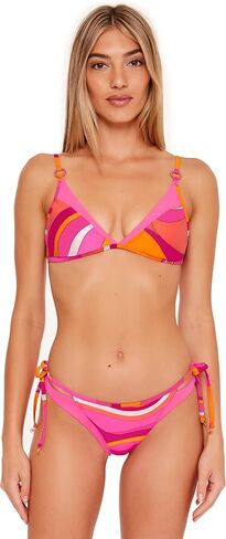 Trina Turk Women's Standard Vivid Vista Layered Triangle Bikini Top-Adjustable, Tie Back, Swimwear Separates in Saudi Arabia