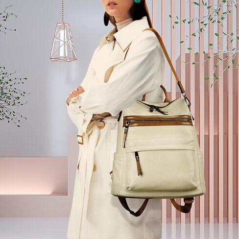 حقيبة ظهر نسائية من CASEEK، حقيبة ظهر جلدية، تصميم متعدد الأغراض، حقيبة ظهر قابلة للتحويل، محفظة عصرية للسفر، حقيبة ظهر جلدية للنساء، كتف يومي كاجوال in Kuwait