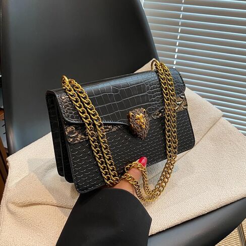 Women Satchel Handbags Designer Shoulder Bags for Women Leopard Pattern Splicing Crossbody Purse in Kuwait