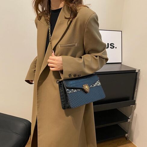 Women Satchel Handbags Designer Shoulder Bags for Women Leopard Pattern Splicing Crossbody Purse in Kuwait