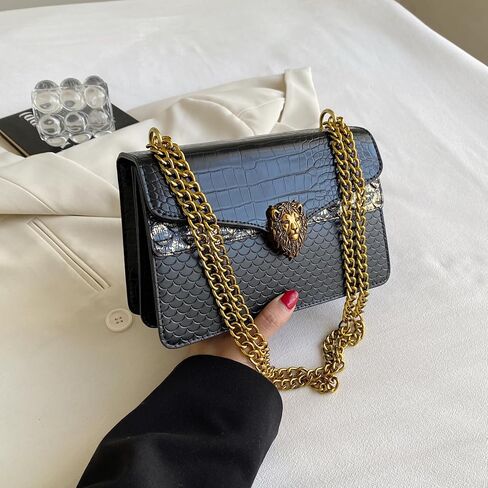 Women Satchel Handbags Designer Shoulder Bags for Women Leopard Pattern Splicing Crossbody Purse in Kuwait