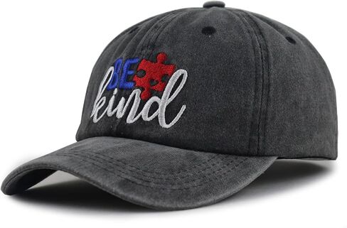 قبعة بيسبول للنساء من Be Kind، قبعة قطنية مطرزة وقابلة للتعديل للتوعية بمرض التوحد in Kuwait