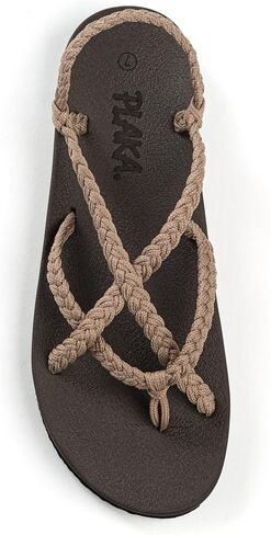 Plaka Lagoon Arch Support Sandals for Women - Comfort Collection, Strappy Braided & Water-Resistant Design - Ideal for Walking, Beach & Summer Use - Patented Sole in Saudi Arabia