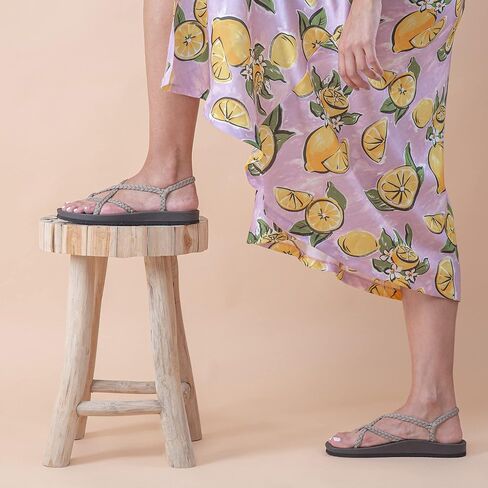 Plaka Lagoon Arch Support Sandals for Women - Comfort Collection, Strappy Braided & Water-Resistant Design - Ideal for Walking, Beach & Summer Use - Patented Sole in Saudi Arabia