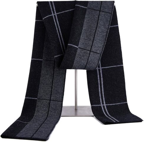 وشاح محبوك منقوش من صوف Merino الأسترالي للرجال من RIONA - ملابس عنق ناعمة دافئة للرجال مع صندوق هدايا in Kuwait
