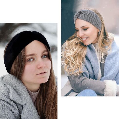 Ondder 4 حزمة عصابات رأس شتوية متماسكة للنساء عصابة رأس مرنة لتدفئة الأذن، أغطية رأس سميكة، عصابة رأس شتوية للشعر للنساء، عصابة رأس دافئة للنساء، إكسسوارات شعر شتوية للنساء والفتيات in Kuwait