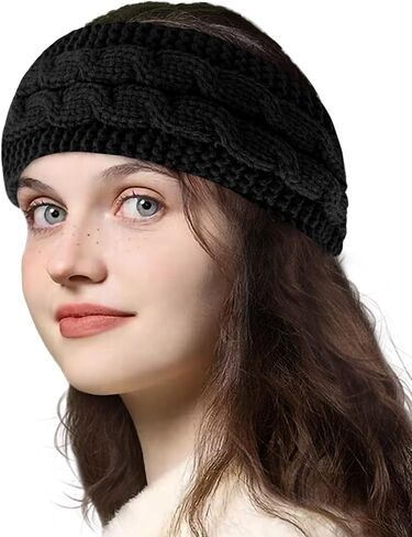 BEACE Ear Warmer Headband for Women,Winter Knit Thick Fuzzy Fleece Lined Warm Headbands Ear Muffs Head Wraps, Stocking Stuffers for Women in Saudi Arabia