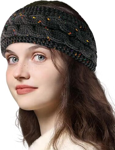 BEACE Ear Warmer Headband for Women,Winter Knit Thick Fuzzy Fleece Lined Warm Headbands Ear Muffs Head Wraps, Stocking Stuffers for Women in Saudi Arabia