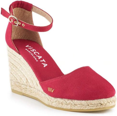 Viscata Estartit Espadrille Canvas Wedges Spain Handmade 3 ½" Heel Women's Sandals with Breathable Organic Cotton Canvas and 100% Natural Jute Midsole for all Occasions: Casual, Work, Party in Saudi Arabia