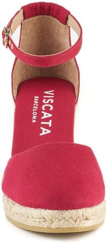 Viscata Estartit Espadrille Canvas Wedges Spain Handmade 3 ½" Heel Women's Sandals with Breathable Organic Cotton Canvas and 100% Natural Jute Midsole for all Occasions: Casual, Work, Party in Saudi Arabia