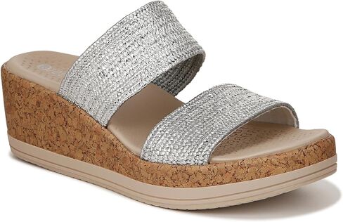 BZees Women's Resort Machine Washable Comfort Wedge Sandal Slide in Kuwait