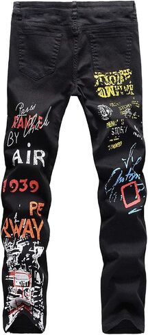 WJWLSKB Slim Fit Men's Jeans, Ripped Stretch Jeans Denim Pants in Saudi Arabia