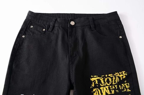WJWLSKB Slim Fit Men's Jeans, Ripped Stretch Jeans Denim Pants in Saudi Arabia