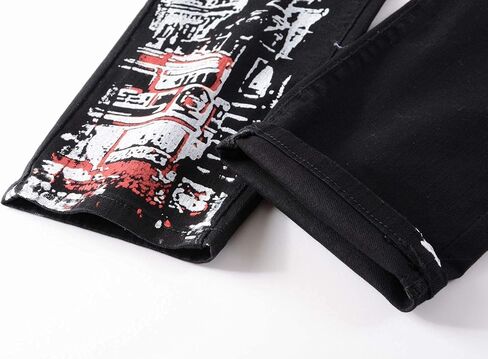 WJWLSKB Slim Fit Men's Jeans, Ripped Stretch Jeans Denim Pants in Saudi Arabia