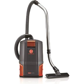 Hoover Commercial HushTone Back Pack 2 Speed Motor with HEPA Filtration and Hexaguard Technology, Extension Wand, Lightweight Design, 6 Quart, CH34006, Black/Orange