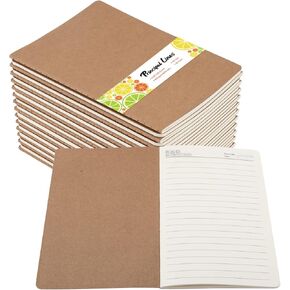 30 Pack A5 Kraft Notebooks, 80 Lined Pages Journal Notebook Bulk, 8.3 X 5.5 Inches, Kraft Cover Notebook, Travel Journal Bulk for Kids, Students, Office Supplies (Brown)