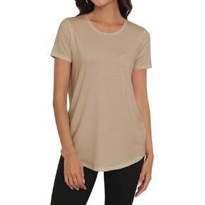 Smile Fish Women Crewneck Loose Fit Tunic Tops Short Sleeve Dressy Casual Summer Long Tee Shirts