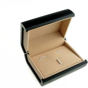 Patty Both Deluxe Cufflink Tie Clip Cuff Links Storage Gift Box Jewelry Display Case (Black)