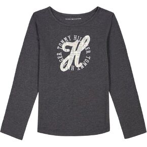 تي شيرت بأكمام طويلة وشعار الماركة للفتيات من Tommy Hilfiger