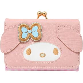 Honbay Fashion Cute Cartoon Wallet, Small Wallet, Women Ladies Short Wallet, PU Leather Tri-fold Wallet, Money Bag, Coin Cash Cards Pouch Purse, Kiss Lock Change Purse Clutch Purse (Yellow)