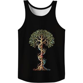 Rave Tank Tops Men Beach Tank Tops Graphic Summer Funny Sleeveless EDM Outfits Patriotic Shirts Up to 3XL, Large