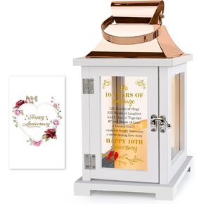 60th Wedding Anniversary Lantern 60th Anniversary Wedding Gifts for Couple Parents Grandparents Husband Wife, Happy 60th Anniversary Decoration(Rose Gold 60th-R)