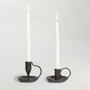 Iron Taper Candle Holder Set of 2 Antique Brass Candlestick Holders Vintage Decorative Candles Stand for Wedding Party Decoration Dinning Table Housewarming Gift