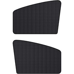 2 PCS Car Side Window Sun Shade, Rear/Front Window Shade, Magnetic Privacy Curtain for Baby and Kids with Sun UV Heat Protection, Universal Car Accessories for Shading (Black, Rear Side)