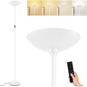 Stepless Dimmable Floor Lamp,30W 3000LM Super Bright LED Torchiere Floor Lamps with Remote & Touch Control,71 in Tall Modern Standing Lamp for Living Room Bedroom Office,2700k-6500k,Black