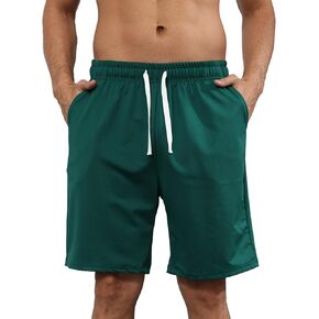 Mens Elastic Waist Shorts 7 Inch Inseam Casual Stretch Drawstring Athletic Shorts with Pockets (S-3XL)