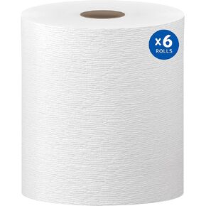Kleenex® Hard Paper Towels (50606), with Premium Absorbency Pockets™, 1.75" Core, White, (600'/Roll, 6 Rolls/Case, 3,600'/Case)