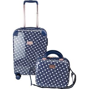 Chariot 2-piece set Hardside Expandable Carry On Luggage With Matching Beauty Case (Dotty)